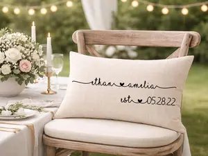 Wedding Gifts, Newlywed Gift, Engagement Gift, Personalized Pillow with Names and Established Date, Custom Pillow, Gift for Couple, Bride