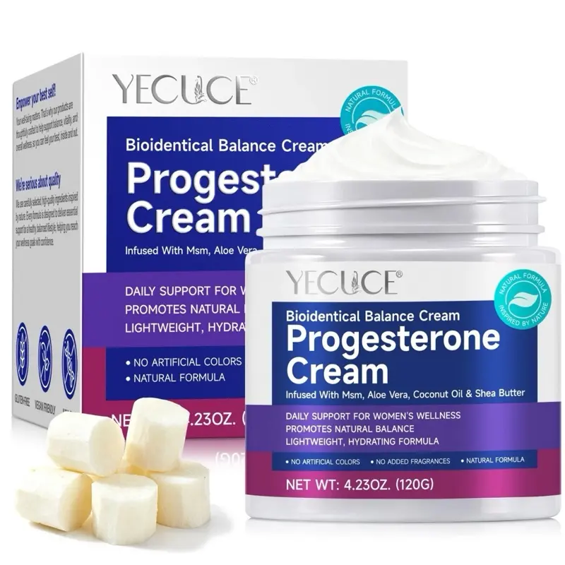 Women's Wild Yam Progesterone Balance Moisturizer - Lightweight Daily Hydrating Cream with Airless Pump, Natural Oils, MSM + Aloe Boost, Shea, Coconut Oil for Freshness