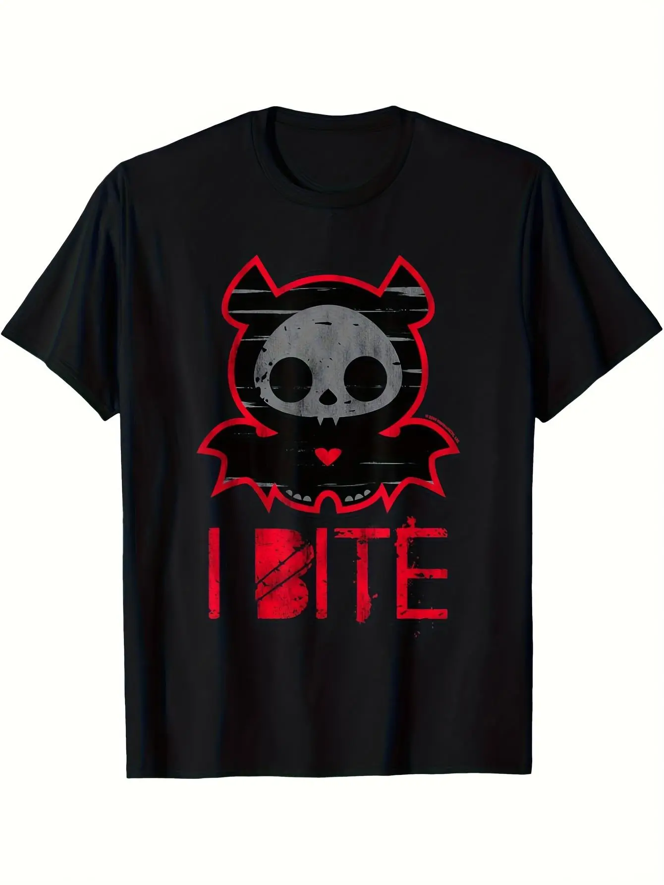 Skelanimals Diego Bat I Bite Graphic T-Shirt for Men & Women| Gothic Skull & Bat Wing Design, Soft Breathable Crew Neck Tee, Lightweight Retro Vampire Bat Shirt for Halloween, Themed Parties & Casual Attire, Sizes S-XXXL - Ma, Plus Size