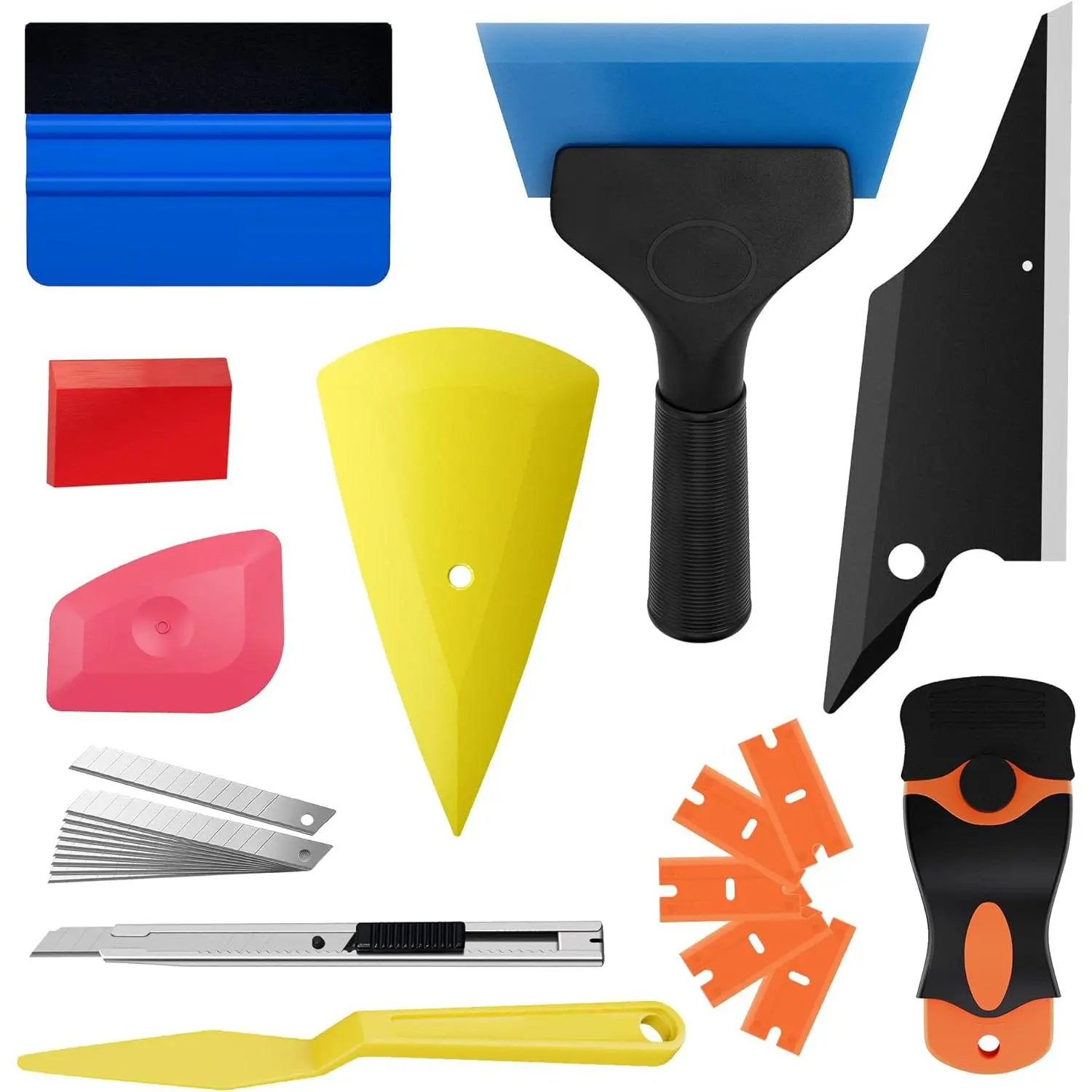 24PCS Window Tint Kit, Professional  Easy-to-Use Window Tinting Tools for Car or Home - Includes Tint Squeegee, Felt Squeegee, and Cutting Knife for Window Film Installation