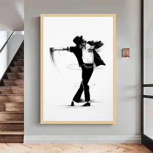 Unframe Michael Jackson Dance Pose Black and White Pop Art