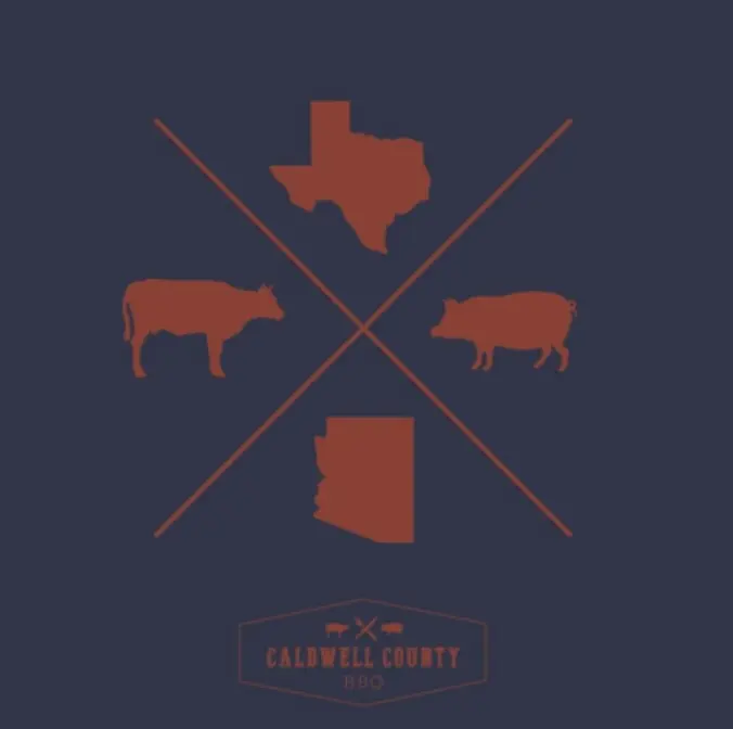 Caldwell County BBQ - TX x AZ BBQ Themed Sticker for Water Bottles & Laptops