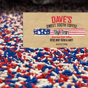 MAGA Tears flavored Gourmet Toffee - Dave's Sweet Tooth - Handmade Almond Toffee Topped with White Chocolate
