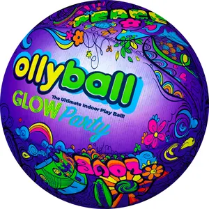 OLLYBALL KEEPY UPPY Glow Volleyball with LED Blacklight Patented with 5 Glow Markers for Indoor Volleyball, Soccer, Kickball & Active Parties