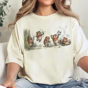 Ewok Emotions T-Shirt – Vintage Cute Ewok Graphic Tee, Perfect for Galaxy's Edge Trips