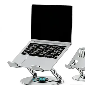360° Rotating Laptop & Tablet Stand Adjustable Foldable Carbon Steel Desk Stand for 4.7-12.9" Devices Anti-Slip Portable Multi-Angle Holder for Office Gaming Study Home Setup