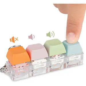 Keyboard Fidget Toys with 3 Kinds of Touch Experience,Quiet Fidget Keyboard and Linear Clicky Keychain,Silent Keyboard Clicker for Library Studyroom and More Quietness Place