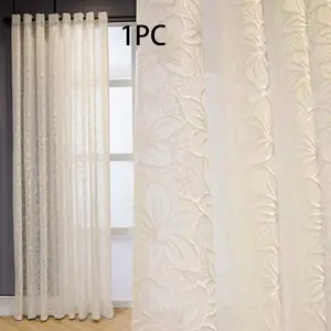 Vintage Fashion Hollow Design Curtain, Easy Installation Simple Style Curtains for Living Room Balcony Bedroom Dining Room, Multi-Functional Decorative Curtains, Home Textile