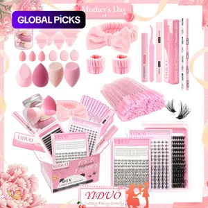 Professional Makeup Tool Set, Makeup Tools Set,1 Set Natural False Eyelashes & Powder Puffs & Eyelash Glue Tweezers & Accessories, Facial Makeup Supplies for Women & Girls #GLOBAL PICKS