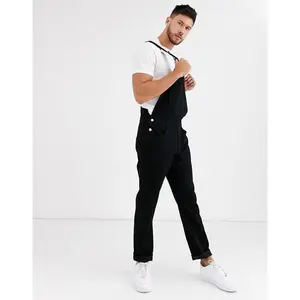 Men’s denim bib overalls, men’s relaxed-fit midweight workwear overalls with adjustable straps and convenient tool pockets — menswear