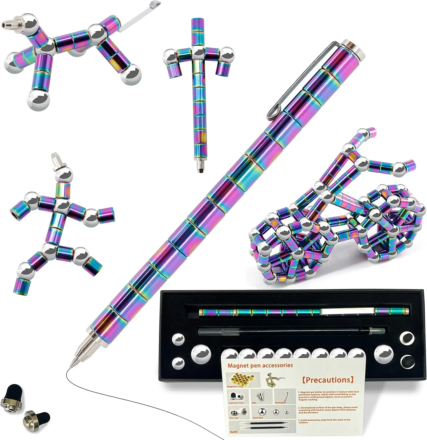 Magnetic Fidget Pen，Cool Fidget Toys，Gift for Teenage Boys,Figette Toys - Perfect for Stress Relief and Focus - Great Fidget Toy for Adults and Teens - Unique Gift for Boys and Girls BYTEAIDREX