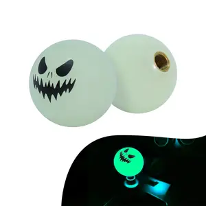 Funny Halloween Skull Smile Glow In Dark Green Ball Manual Gear Shift Knob