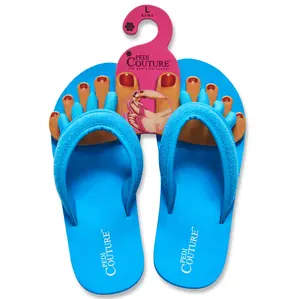 Pedi Couture Pedicure Sandals for Women - Toe Separator Sandals- Turquoise