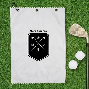 Custom Microfiber Golf Towel for Retirement, Retired Gift for Golfers, Dad, Coach, Stepdad, Custom Embroidered Towel with Name, Father’s Day Golf Gift