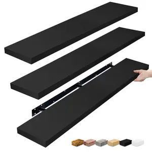 Sorbus 55 Inch Extra-Long Floating Shelves for Wall - 2 Pack and 3 Pack, Space-Saving Wall Decor for Bedroom Kitchen Living Room Book Storage with Hidden Brackets