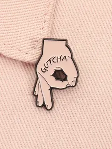 Gotcha Hand OK Gesture Enamel Pin Funny Punk Alloy Alloy Brooch Lapel Backpack Badge Fashion Jewelry Accessories Durable Metal Pins Gift for Friends Men Accessories