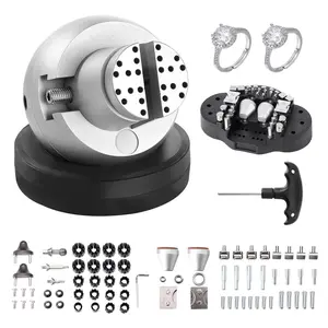【Father's Day】VEVOR Ball Vise, 5" Engraving Setting Tool, 360° Rotation Engraving Block Vise, 69 PCS Attachment Jewelry Engraving Block Tools Standard Block for Gemstone Inlay and Small-Scale Engraving