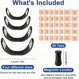60 Count Magnetic Nose Strip for Breathing - Magnetic Strips for Men and Women - Reduce Snoring, Improve Sleep Quality