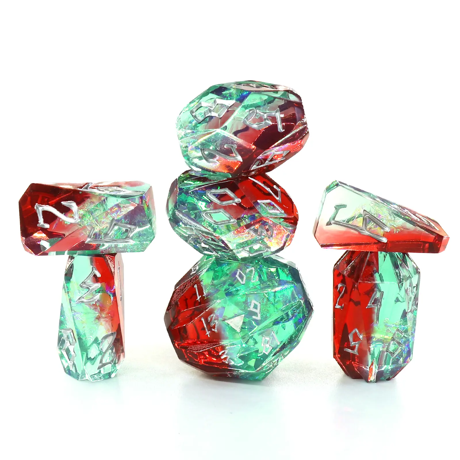 Durable PVC-Free Mixed-Resin 7-Piece Polyhedral Dice Set for D&D RPG DM & Players - 1in Per Die, Hand Sanded, Mirror-Level Polished, Bright Colors, Comfortable Grip, Stonehenge Look Sparks Awe, Lightweight, Includes D20,D12,D10,D8,D6,D4,Storage Box