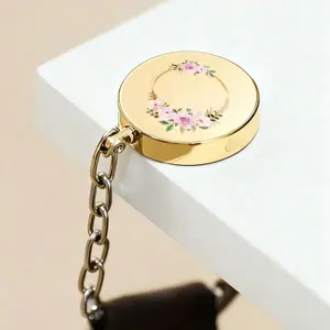 Portable Foldable Handbag Hook, Bag Hanger, Flower Pattern, Securely Hangs Bags, Suitable for Cafes, Libraries, Travel, Daily Use, Perfect Gift