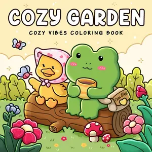 Cozy Garden: Cute Coloring Book Featuring Gardern Nooks with Plants, Flowers, and Cute Animals for Adults and Teens, Bold and Easy Designs for Relaxation