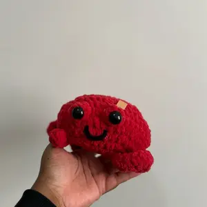 Handmade Red Crochet Crab Plush Toy – Seaside Coastal Decor
