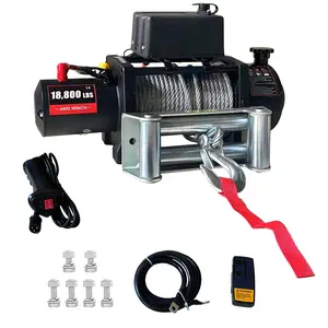 18800LBS Electric Vehicle Winch, IP67 Waterproof 80Ft Steel Cable Truck Winch with Wireless Handheld Remote, 12v Power Winch for Towing UTV Off Road Vehicle (Enhanced Durability & Versatile Control)