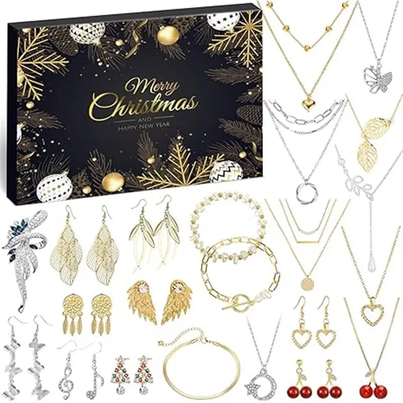 2024 Jewelry Advent Calendar for Women Teenage Girls, Christmas Gifts Fashion Bracelets, Necklaces, Rings, Earrings - 24 Days of Holiday Countdown, Surprise Gift for Girlfriend, Wife, Daughter, Mom