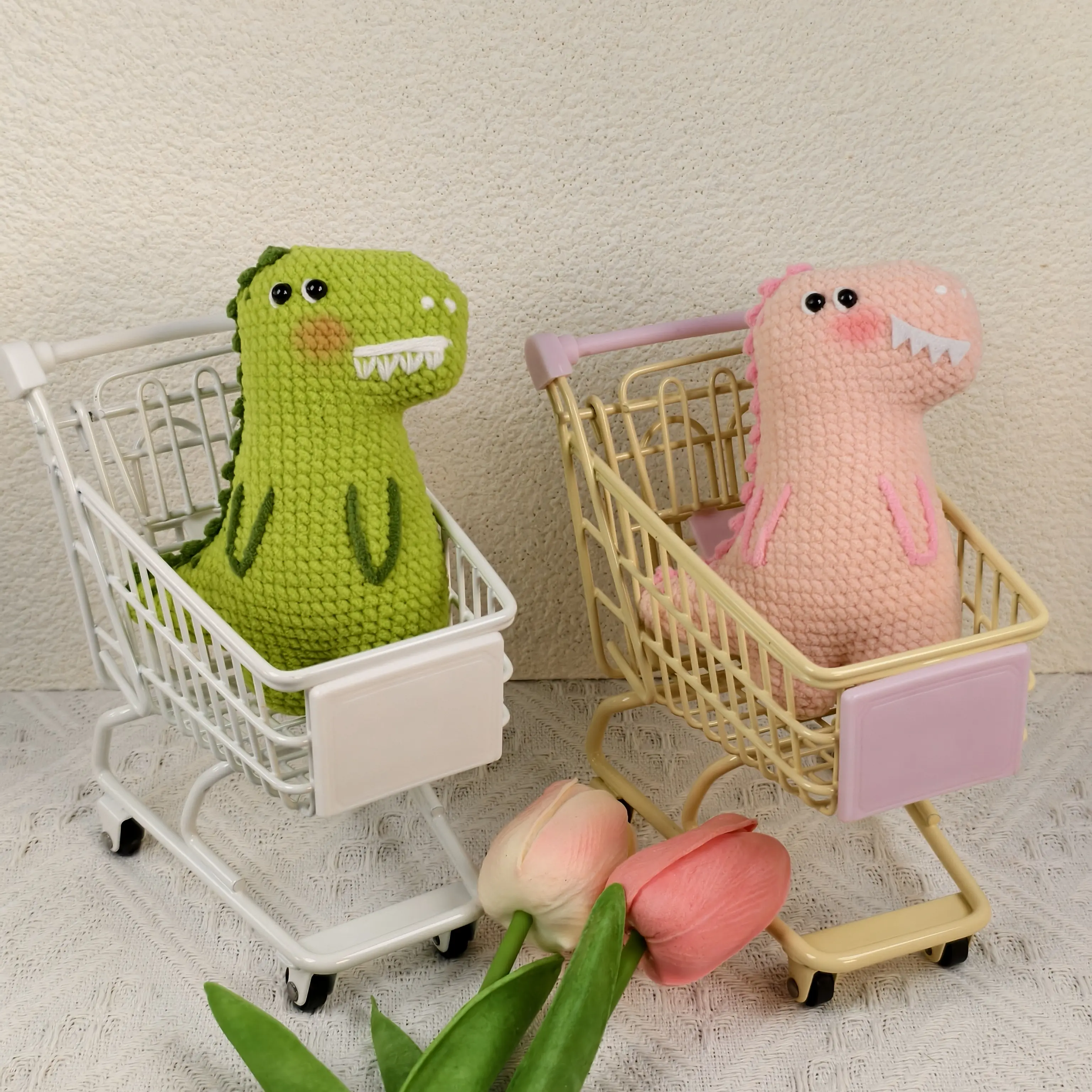 Handmade Amigurumi Crochet Single-Sided Dinosaur Plushie