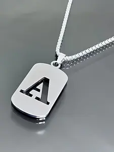 Unisex Vintage Hip Hop Hollow Out Initial Pendant Necklace (A-Z), Casual Fashion Jewelry for Parties & Daily Wear, Dainty Initial Necklaces
