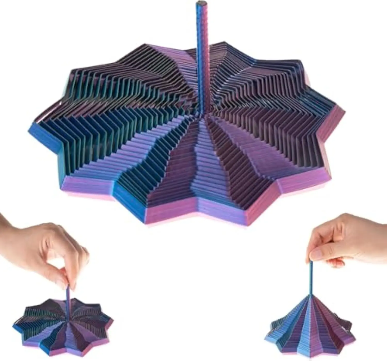 3D Printed Expanded Sensory Fidget Star, New Stress Relief Sensory Whirling Spiral with Handle, Very Satisfying Sight and Sound with Hypnotizing Visual Fidget Toy 3d  printed  surprise