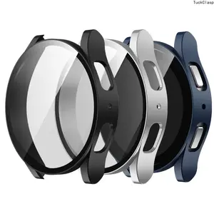 Samsung Galaxy Watch Protective Case Set for 40mm & 44mm (Compatible with Watch 4/5/6/7/FE), Tempered Glass Screen Protector with Anti-Drop Design, Durable Full Coverage, Stylish Unisex Gift Choice