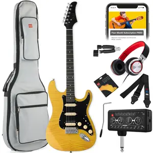 Best Choice Products Beginner Electric Guitar Kit w/ Headphone Amp, Padded Gig-Bag, Headphones Best Choice Products Beginner Electric Guitar Kit w/ Headphone Amp, Padded Gig-Bag, Headphones