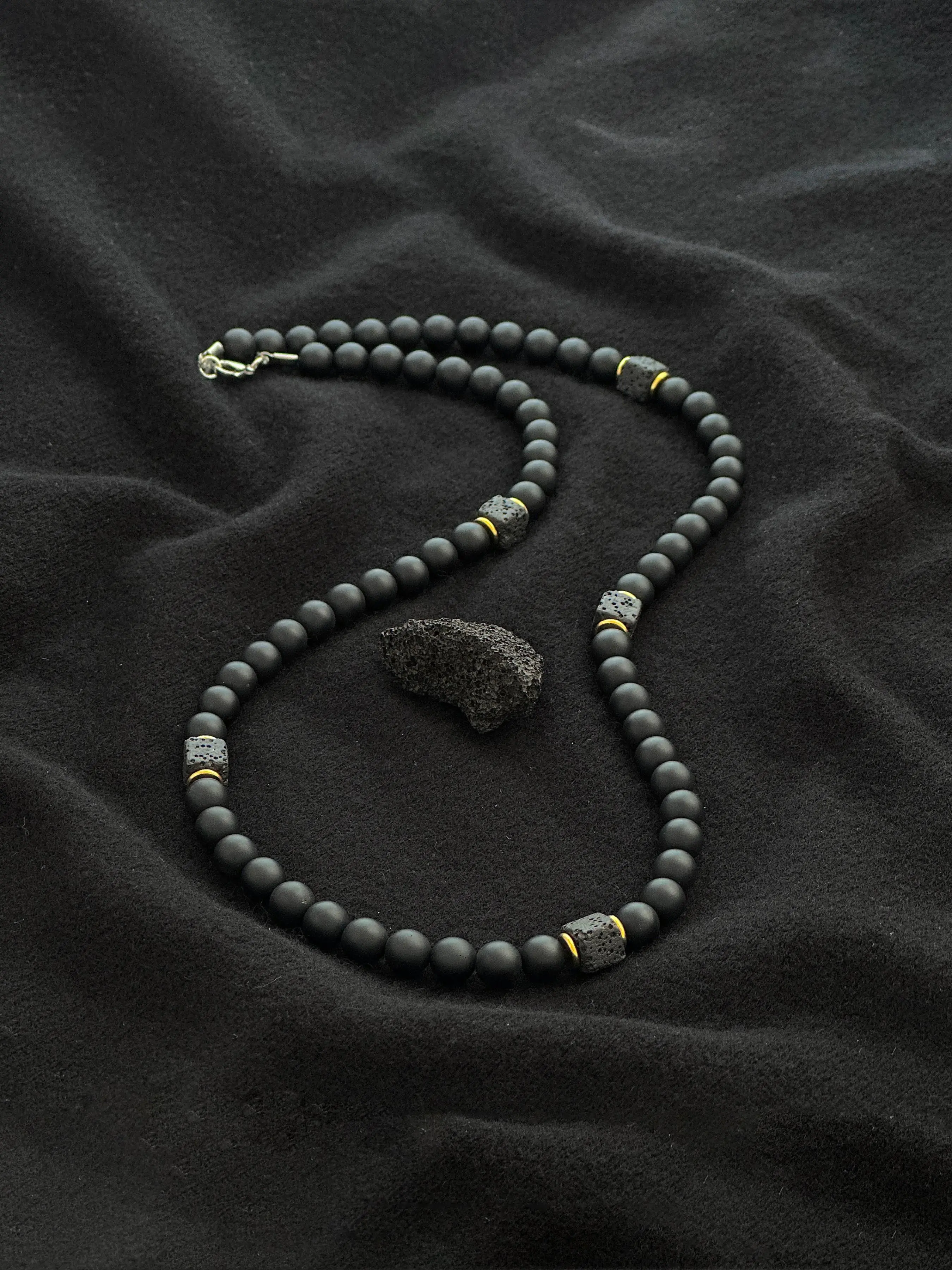 Men's Minimalist Stone Decor Necklace, Obsidian Necklace, Fashion Jewelry for Party, Daily Clothing Decor, Trendy All-match & Exquisite Jewelry for Birthday Gift, Fashionable Jewelry Accessories