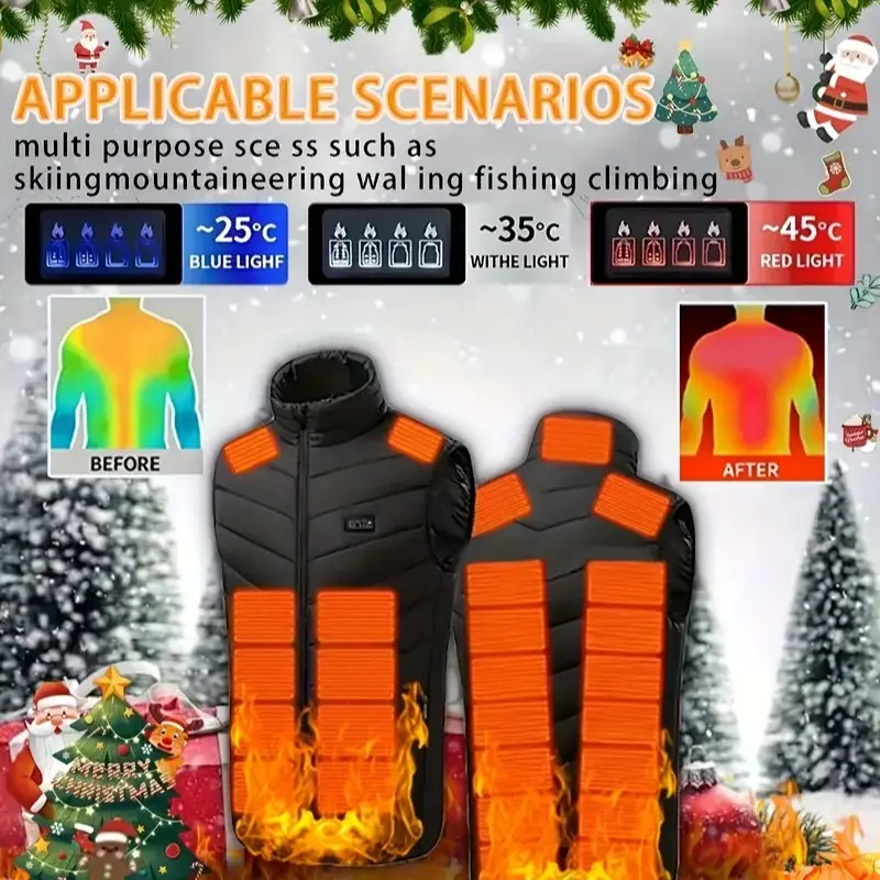 Intelligent electric vest with constant temperature heating and anti cold graphene carbon fiber for men [excluding power bank] Jacket Tops Menswear