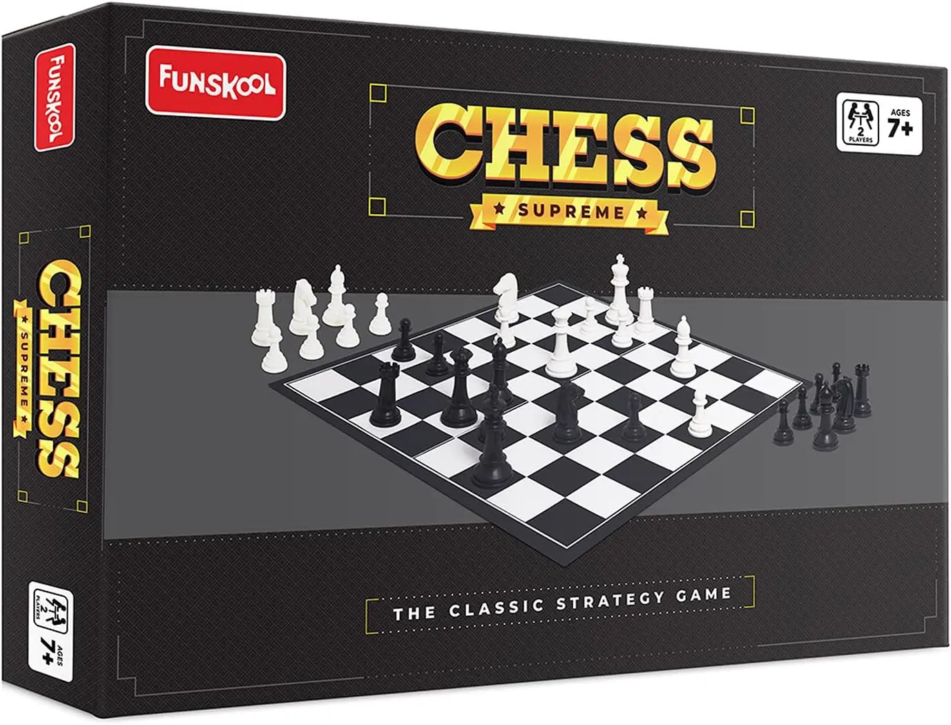 Chess Supreme Classic Strategy Board Game for Kids, Adults, and Family, Multicolor Chess Set with Durable Plastic Pieces, Fun and Educational Game, Family  board  game