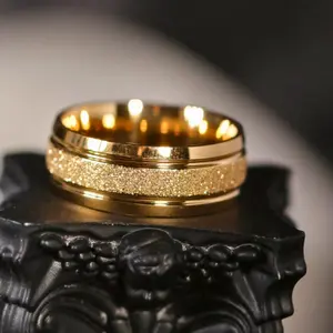 1pc Matte Stainless Steel Unisex Ring, Unique Engagement/Wedding Rings, Fashionable Nugget Ring for Valentine's Day or Special Occasion Gift