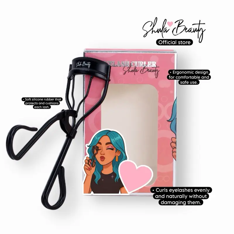 Shula Beauty profesional Eyelash Curler for Women - Soft Silicone Rubber Design