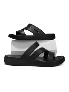 Black/Khaki Thick Sole Pillow Strappy Summer Sandals for Women, EU 36-41, Slip-On Non-Slip Summer Slides for Everyday Wear