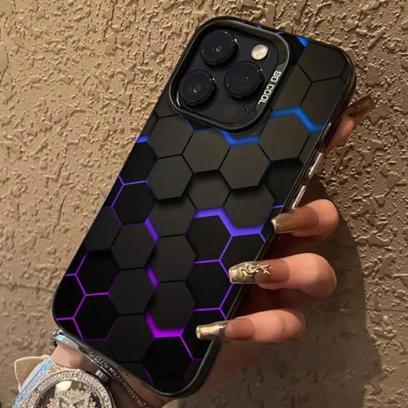 High-Quality Silicone Smartphone Casing - Stylish, Durable Honeycomb Pattern Handheld Cellphone Case for iPhone 12/13 Pro/14 Plus/15 Pro Max/16 Pro/11/Max Devices, All-Round Drop Protection