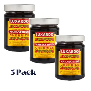 Luxardo The Original Maraschino Cherries (3PACK)  Gourmet Italian Maraschino Cherries | Ideal for Cocktails and Desserts, 400g Jar