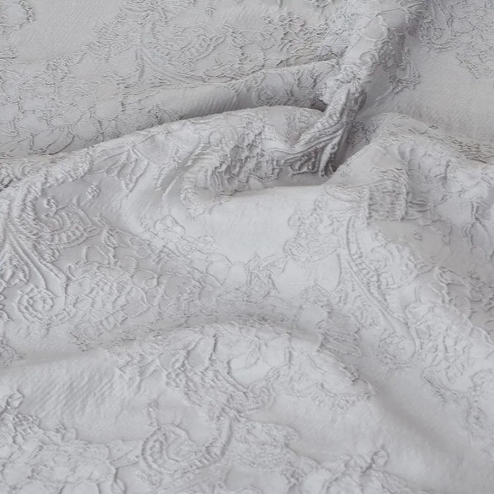 3D Embossed Jacquard Fabric, Shiny Metallic Thread Weave, Perfect for Fashion Clothing Dresses Coats Crafts, Elegant Design