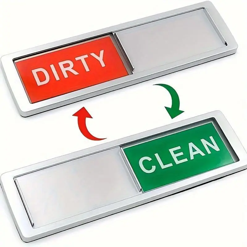 Dishwasher Magnet Clean/Dirty Sign - Non-Scratching, Strong Magnet, Strong Magnetic Hold or Adhesive Options, Easy-to-Use Indicator for Clean or Dirty Dishes