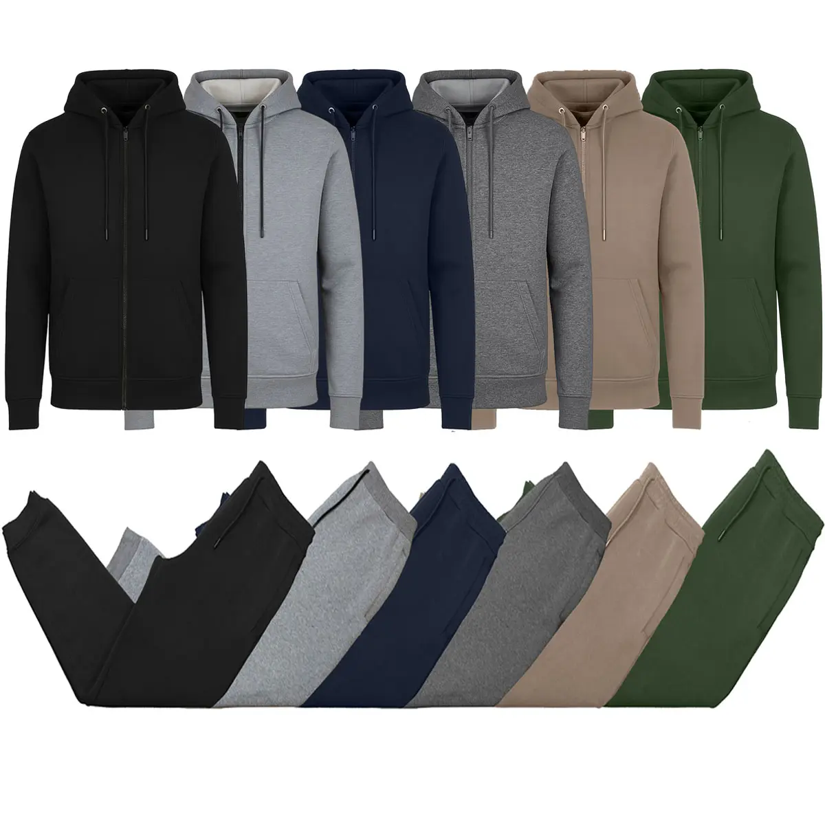 Men’s Multi Pack Fleece Zip Hoodie & Jogger Sets Men’s Multi Pack Fleece Zip Hoodie & Jogger Sets