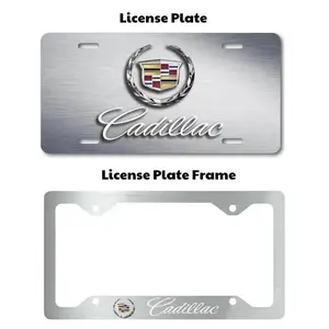 Cadillac License Plate And Plate Frame, Car Decor, Car Accessories