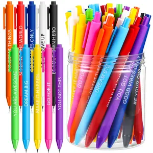 Christmas Gift 50 Pcs Motivational Gel Ink Pens Inspirational Ballpoint Pens Smooth Writing Pen Retractable Rollerball Positive Affirmational Pens Stationery for Teacher Nurse Student Employee Coworkers, Office Home School Supplies,Graduation Gift