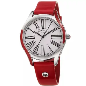 Bruno Magli Alessia 1381 Quartz Ladies Watch with White Dial and Red Band - 36mm