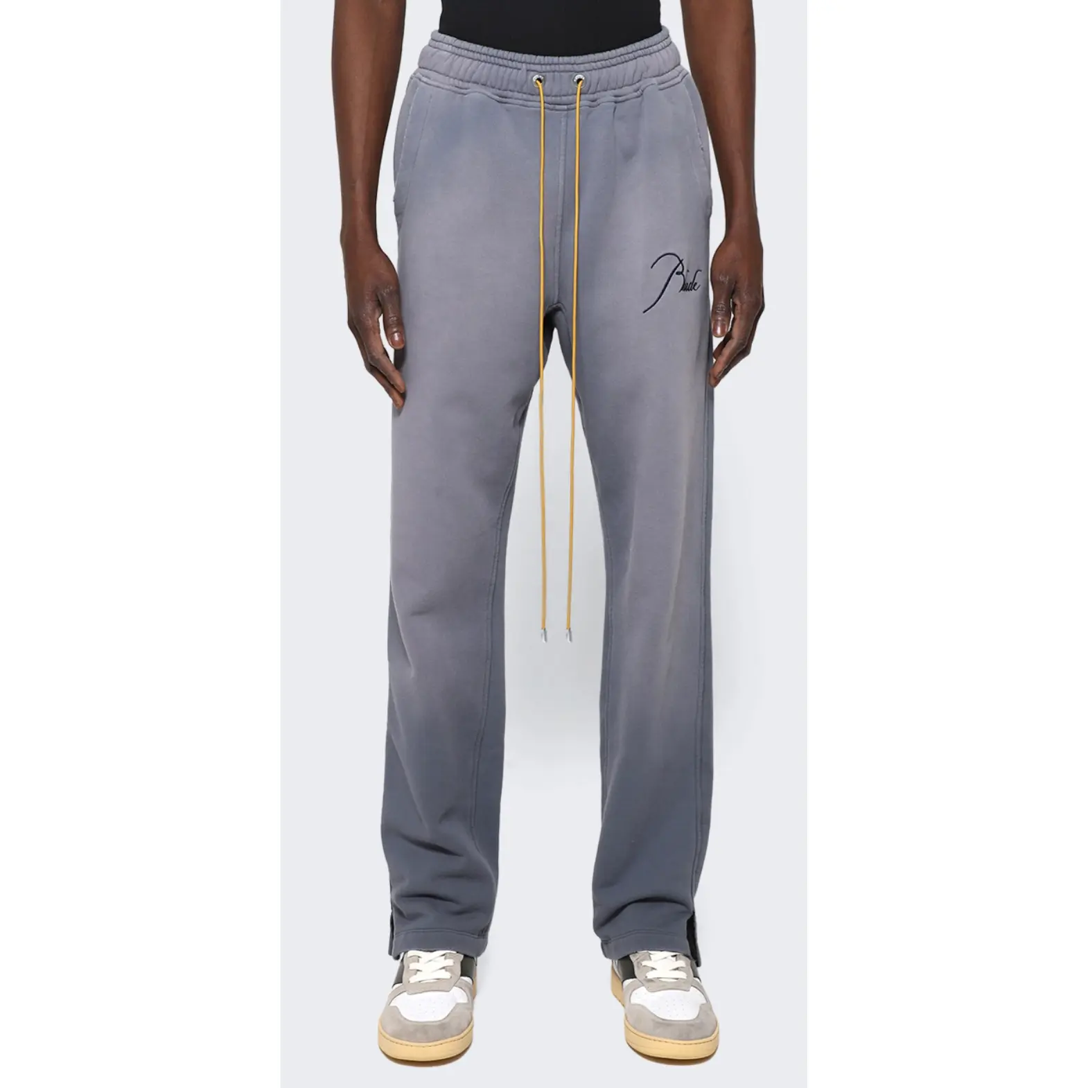 RHUDE Authentic Men's Sundry Steele Heavyweight Embroidered Logo Sweatpants XS MSRP: $765.00