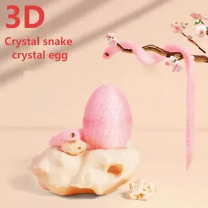 3D Printed Crystal Snake Figurine, Jointly Moveable, Home Decor Gift, Party Supplies, Graduation Gift, Birthday Present, Articulating Figurines