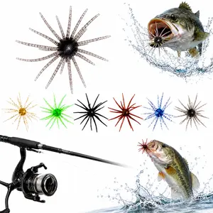 Sea Urchin Shaped Bass Lures, Realistic PVC Silicone Soft Bait, Universal Fishing Tackle for Freshwater Fish, Perfect for Drop Shot Rig